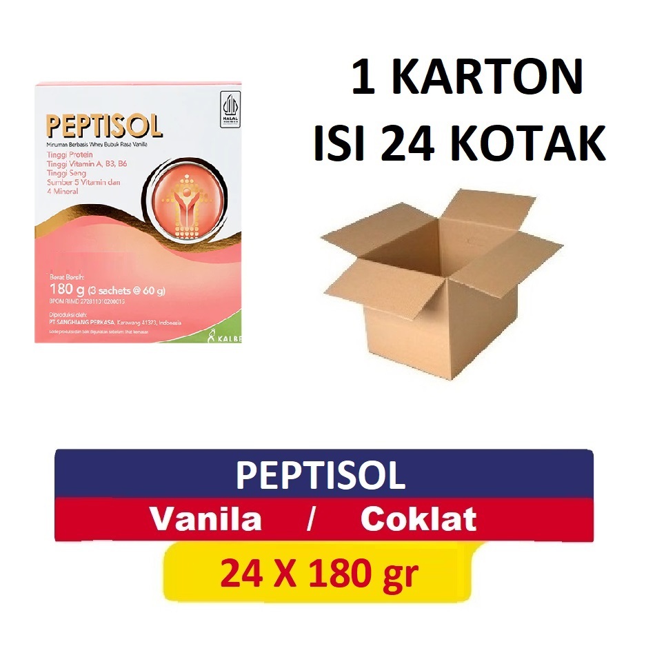 

PEPTISOL 180 gr Susu Nutrisi Tinggi Protein dari Kalbe (1 KARTON ISI 24 KOTAK)