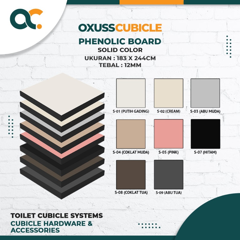 Phenolic Board/ Papan Fenolik/ Penolik - (Warna Polos / Plain Color)