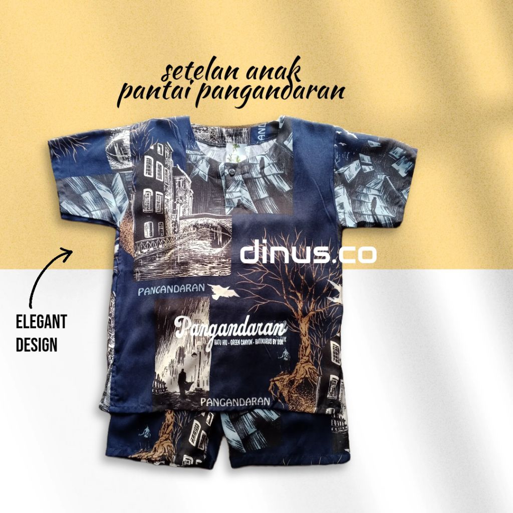 Setelan Anak Baju Anak Pantai Pangandaran Rayon