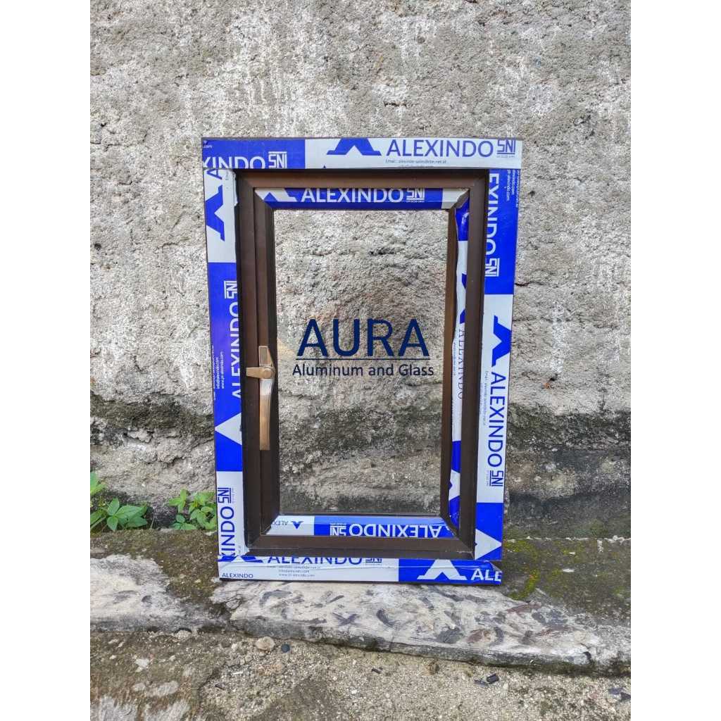 Jendela 2 daun  Alumunium Alexindo - 120 X 30