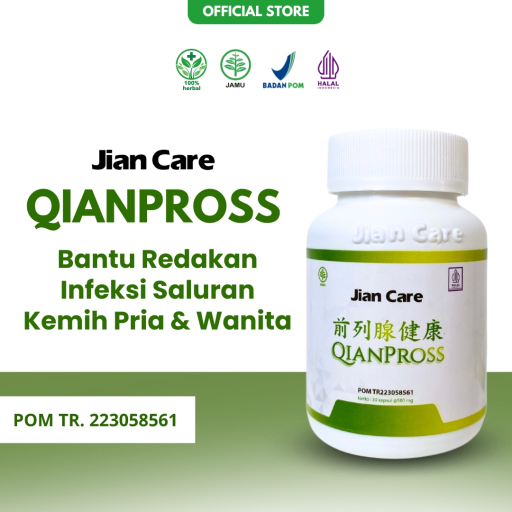 Jian Care Qianpross - Obat Herbal Cina Bantu Redakan Infeksi Saluran Kemih Pria dan Wanita