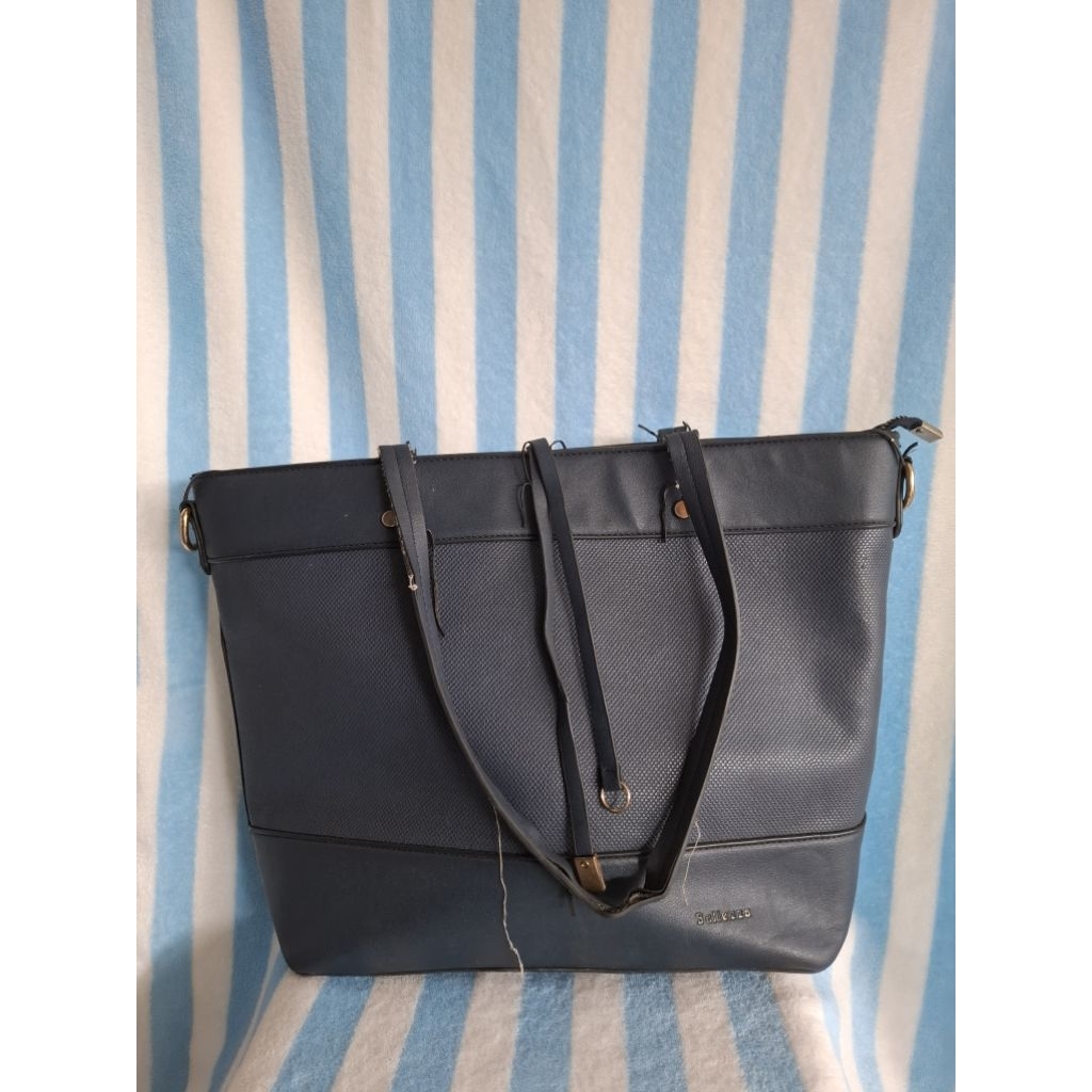 preloved tote bag kulit navy Bellezza