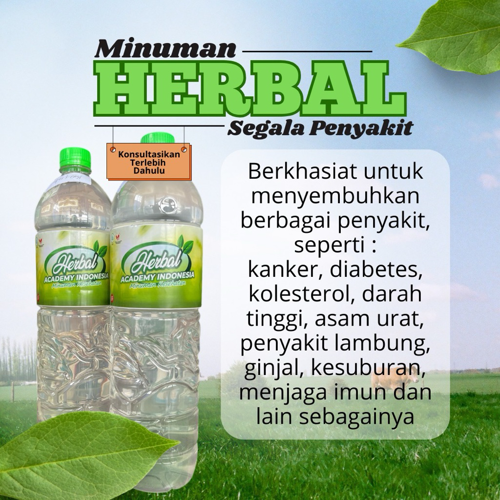 

MINUMAN HERBAL KESEHATAN – Obat Herbal Alami Segala Penyakit (Kanker, diabetes, kolesterol, hipertensi, asam urat, penyakit ginjal, jantung, lambung dan lain sebagainya)