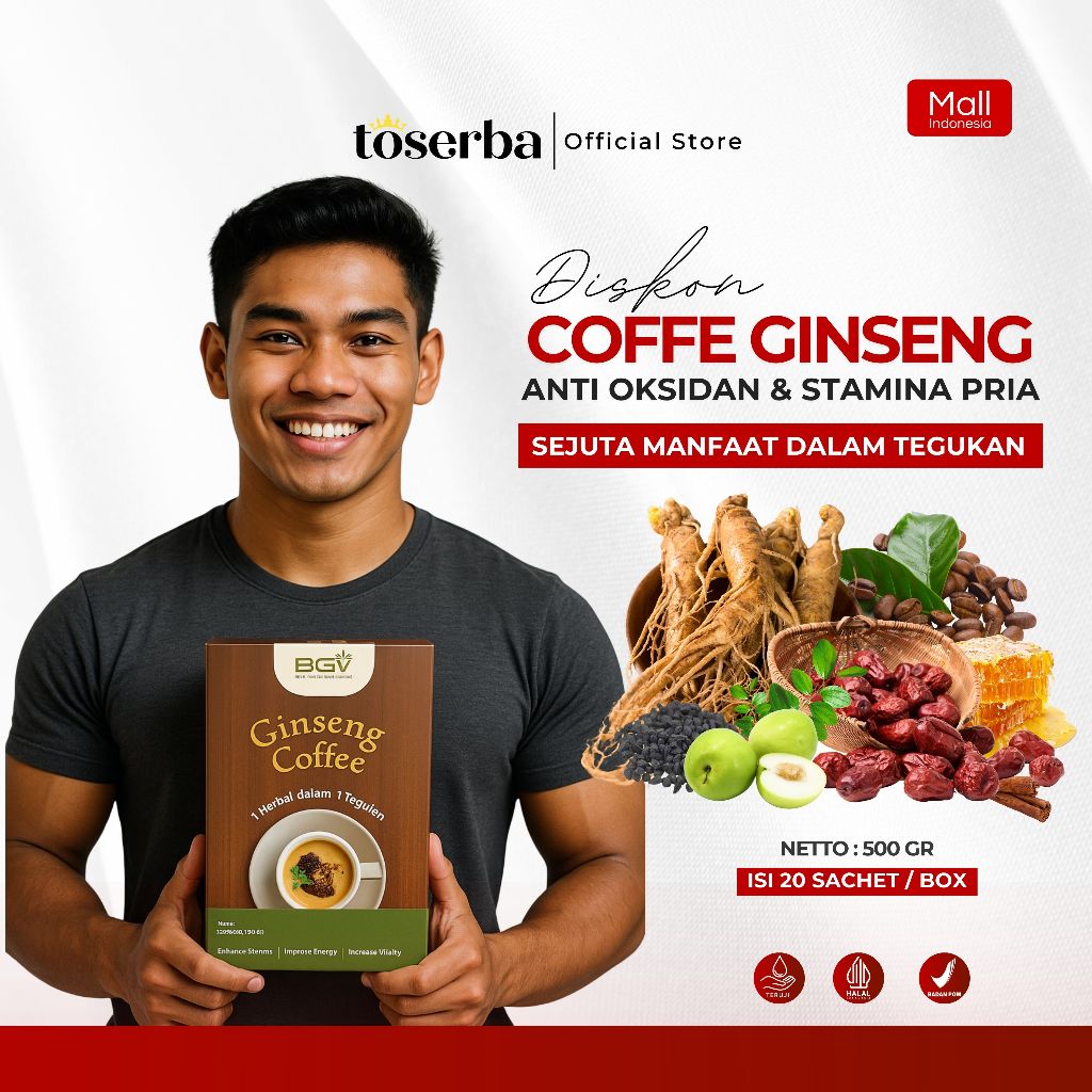 

Kopi Ginseng 20 Sachet | 7 Herbal dalam1 Tegukan Kopi Sehat Berkualitas Membantu Memelihara Stamina