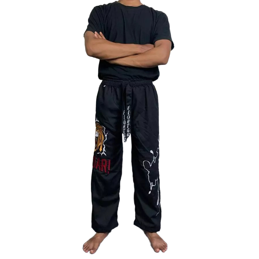 Celana Silat Hitam Komprang Pria Reog Ponorogo Bordir Model Bela Diri Jaranan Reog Tebal Pencak Sila