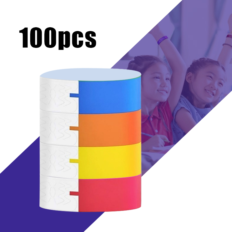 Gelang Tiket 100pcs Tiket Event Gelang Wahana Anti Air Anti Air PVC Gelang Writable Gelang Tiket Tal