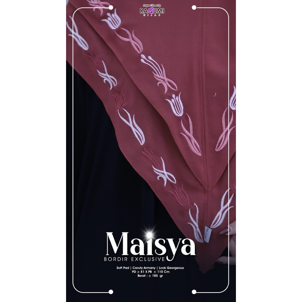 PREMIUM KHIMAR BORDIR BY RAQUMI HIJAB // MAISYA BORDIR KHIMAR // KHIMAR HOODY // KHIMAR HOODY BORDIR