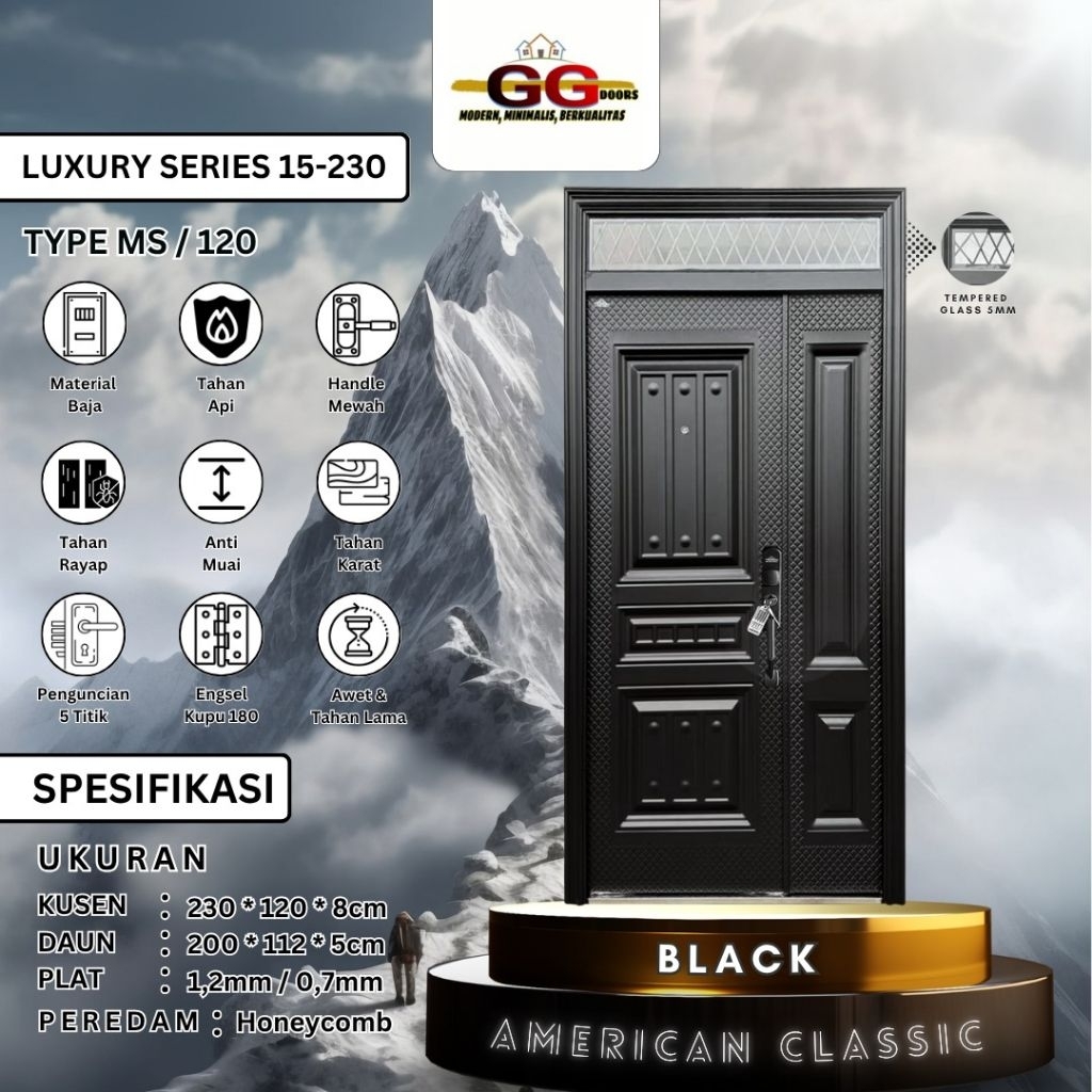 Pintu Baja GG-LUXURY MS 230x120cm