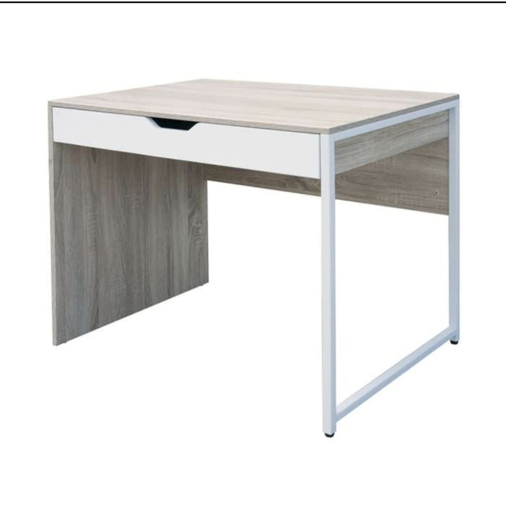 Informa Meja Komputer Heize Office Table Oak White Preloved