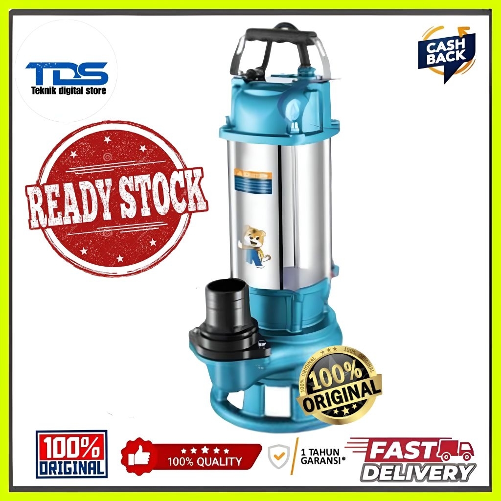 Pompa Celup Air Kotor 1500W Pompa Kolam Ikan / Banjir Stainless 2inch