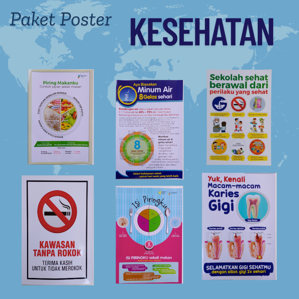 Lostklik Paket Poster Murah!! - 8 Poster Kesehatan - Combo Hemat