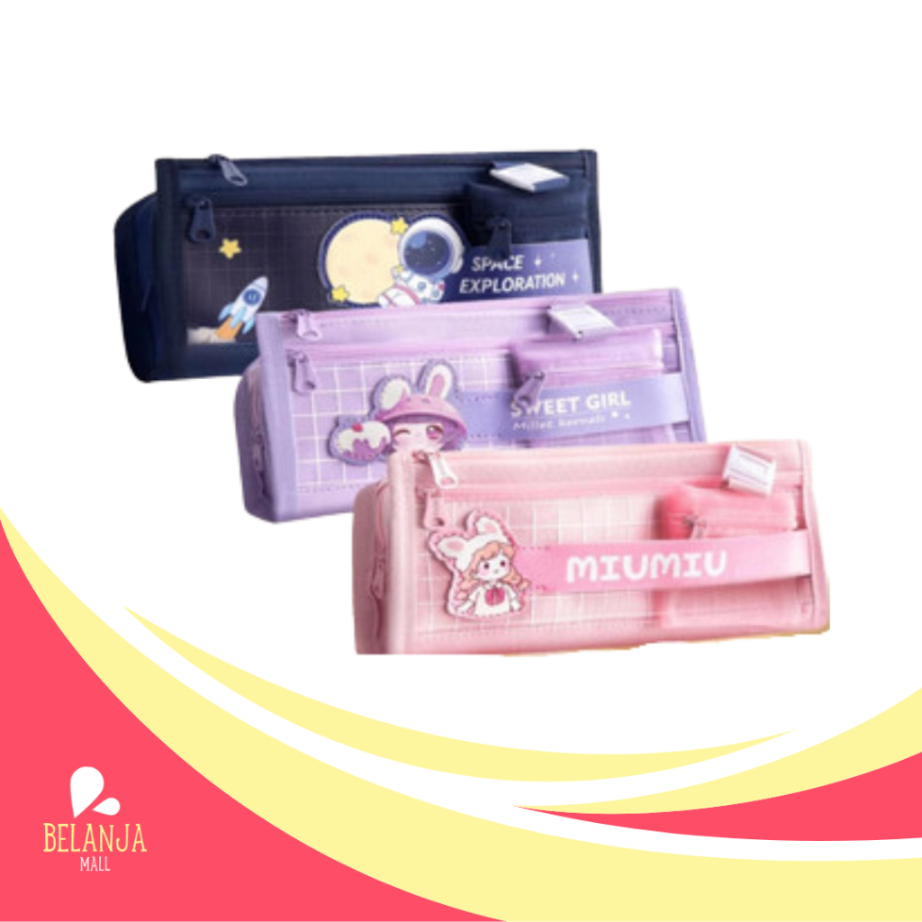 

belanjamall Kotak Pensil Ala Korean Student Motif Kartun Lucu Kotak Pensil Karakter Kartun Y3504