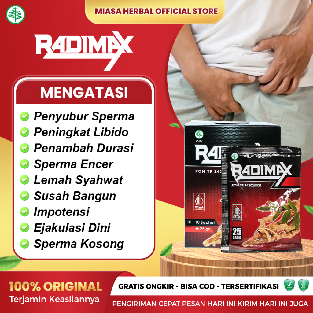 

Radimax Kopi Penambah Stamina Pria Isi 10 Sachet Sudah BPOM