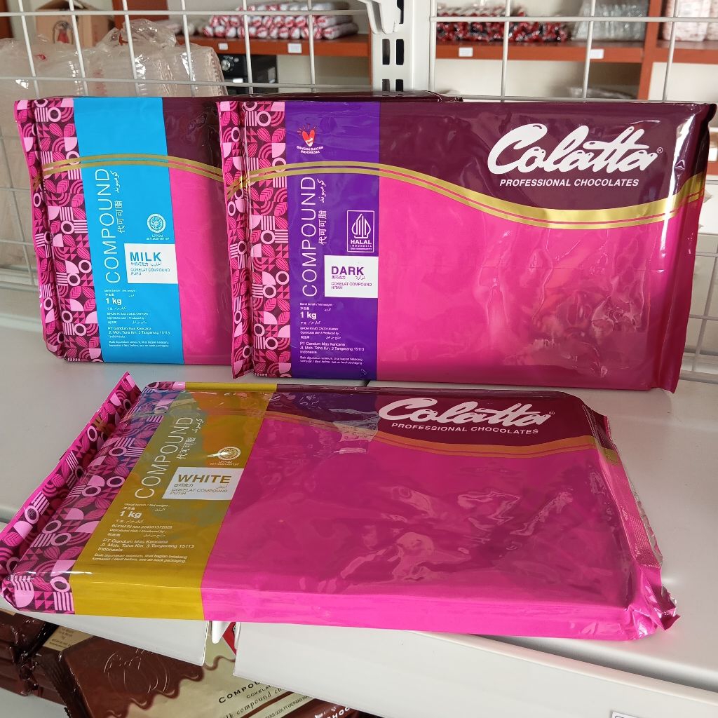 

Colatta Dark Milk White Compound Chocolate 1kg Cokelat Coklat Filling Topping Kue Cake Roti Pastry