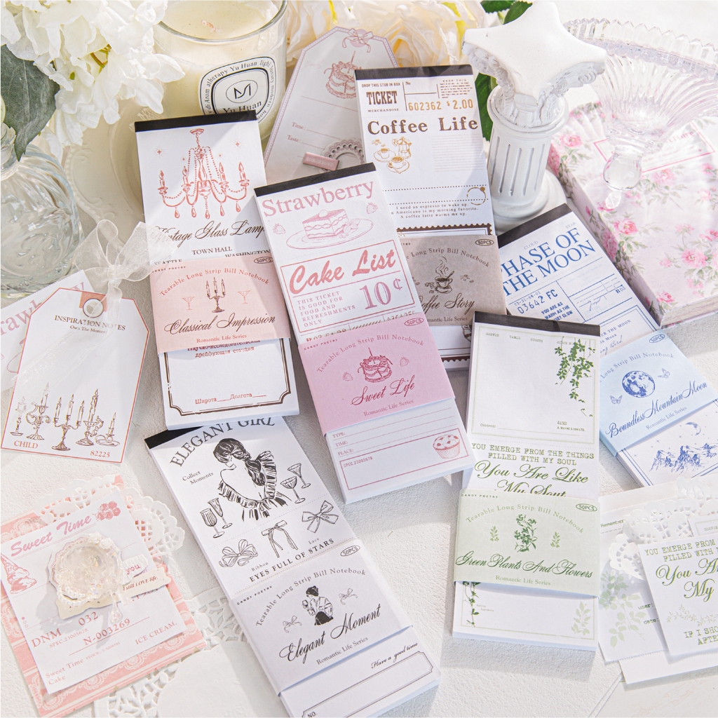 

(5M32) 50 Lembar Kertas Hias Seri Kehidupan Romantis 6x16cm Untuk Dekorasi Scrapbook Bullet Journal Diary Jurnal Retro Vintage