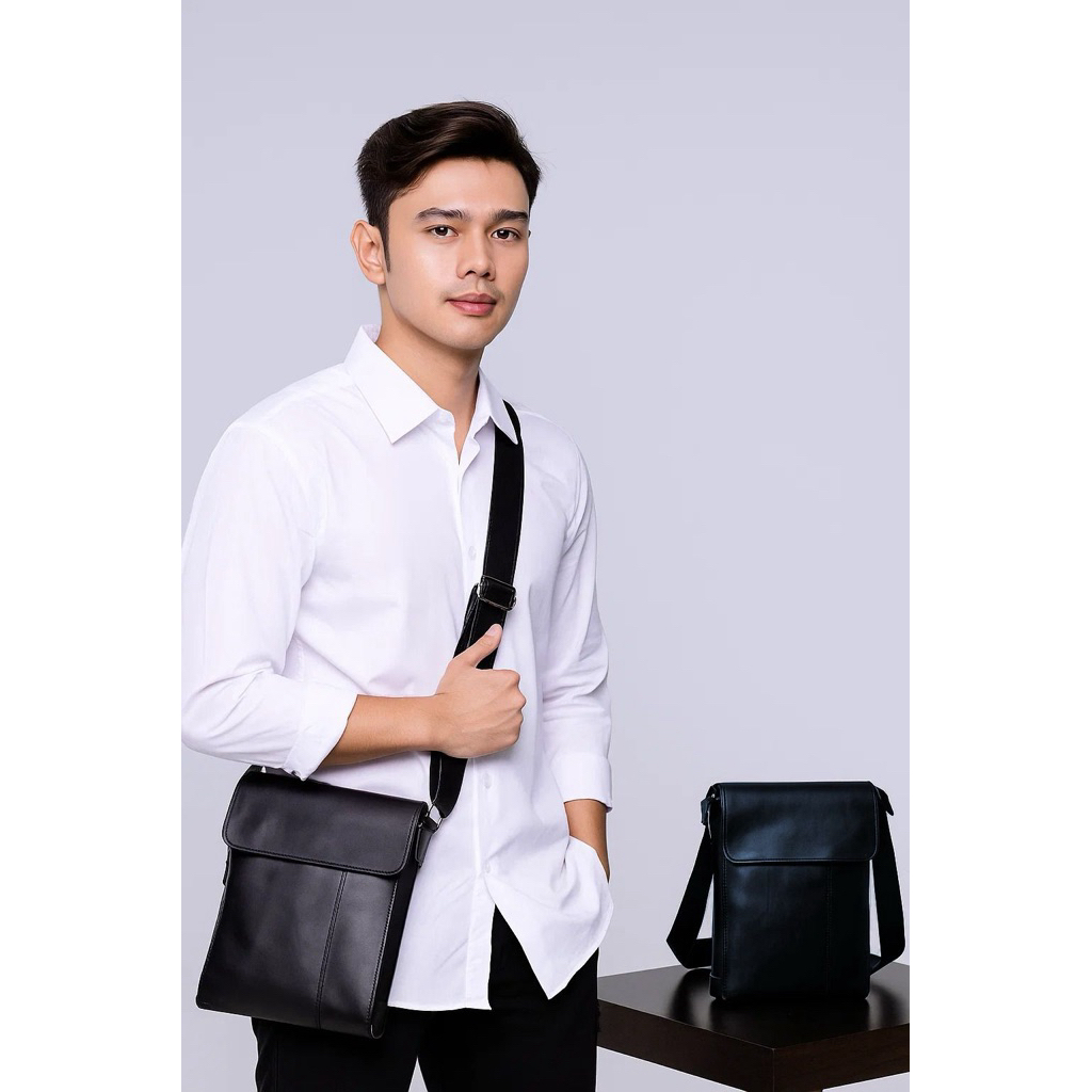 Tas selempang pria kulit asli sapi full up premium papirut garut sukaregang