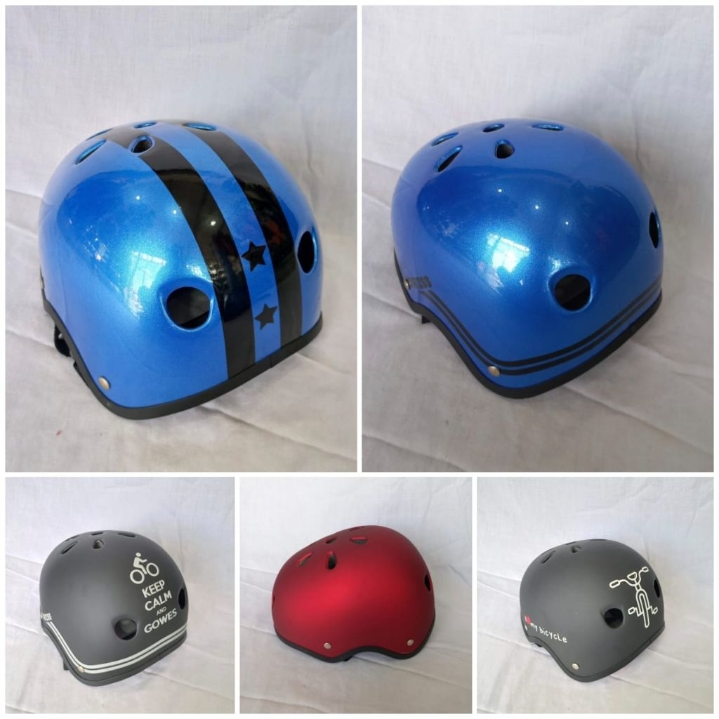PCH1 Helm Sepeda Gowes Batok Motif Polos Mtb Downhill bmx  jersey celana polygon hitam bicycle helme