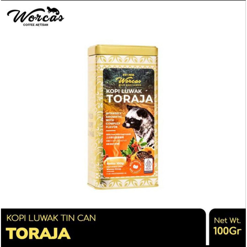 

Worcas kopi luwak liar Toraja Tin Can 100gr