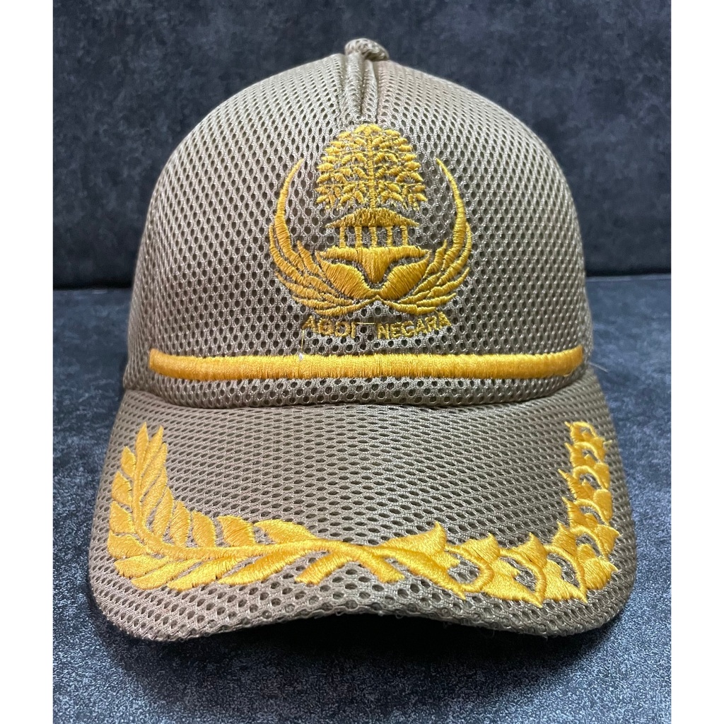 Topi Jaring PNS Padi Kapas List - Topi PNS Golongan 4 - Topi Jaring - Topi Cream PNS - Topi PNS Gol 