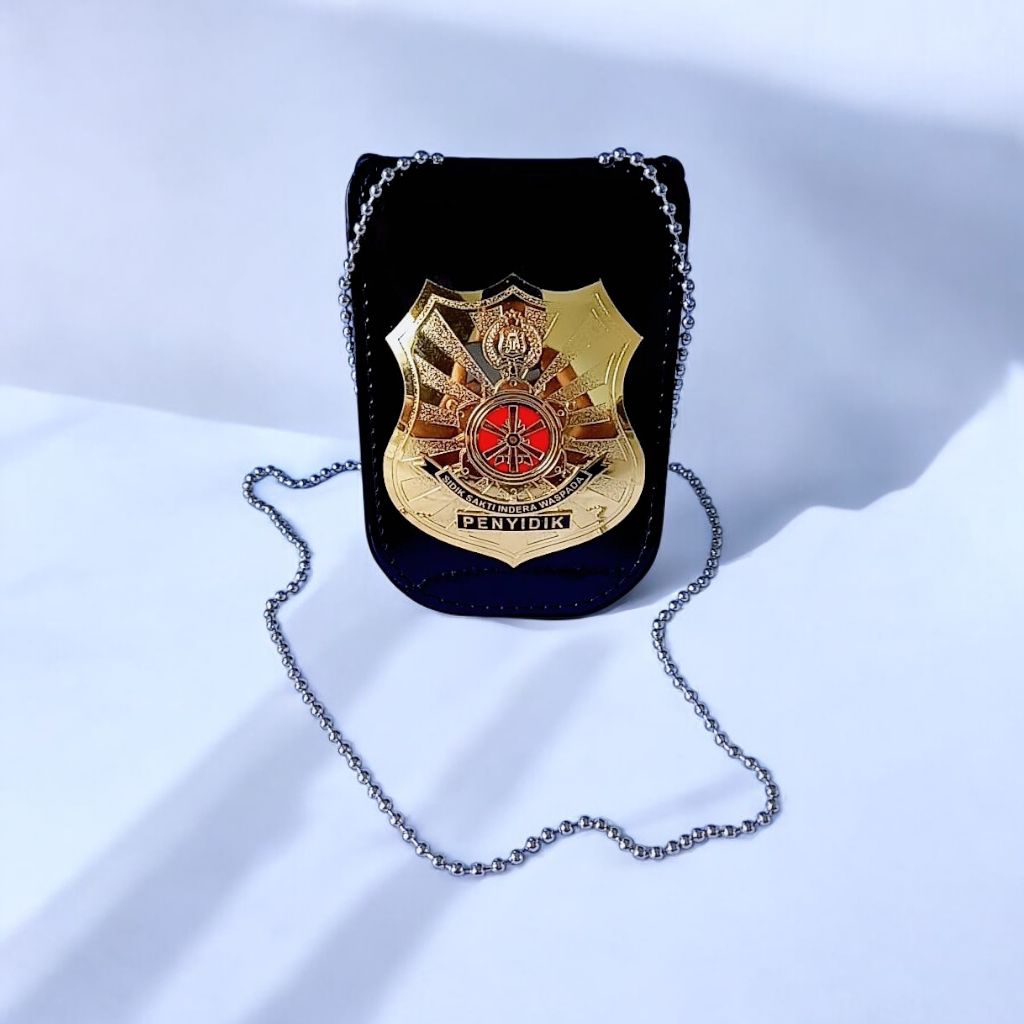 

ID Card Name Tag Kulit Dompet KTA Kalung Bola Stainless | Logo PENYIDIK