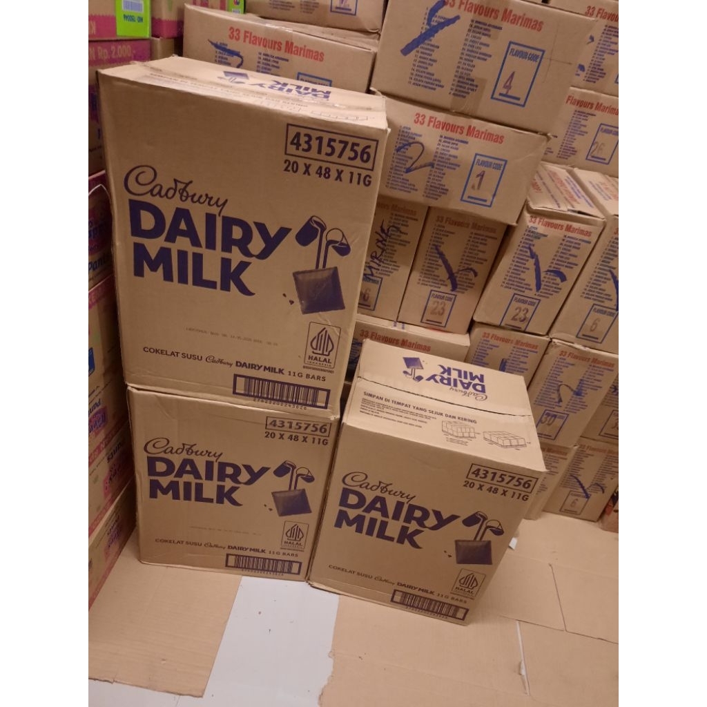 

Cadbury dairy milk kemasan 2000an 1dus=48box expired 14 Mei 2026