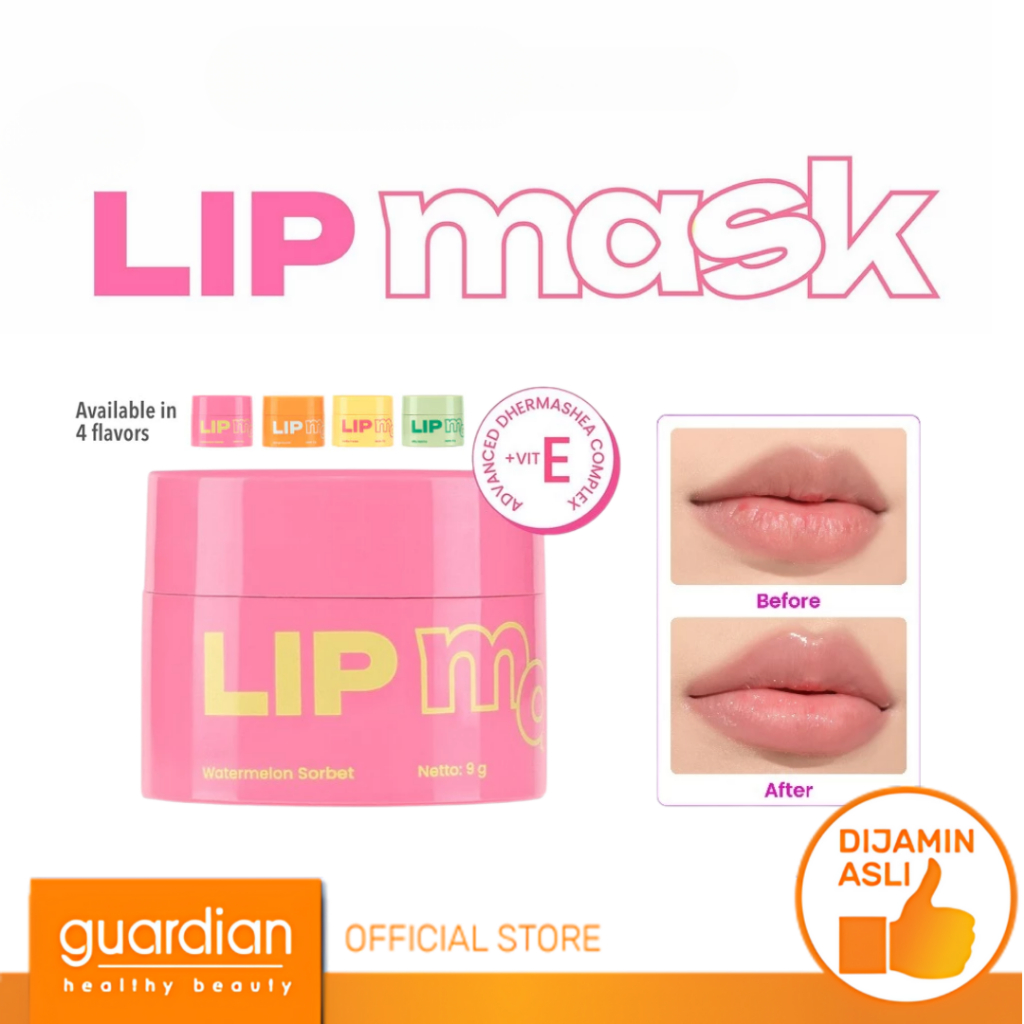 Emina Lip Mask 9 Gr - Masker Perawatan Bibir Lembab, High-Moisture Tech, Mencerahkan Bibir, Menghalu