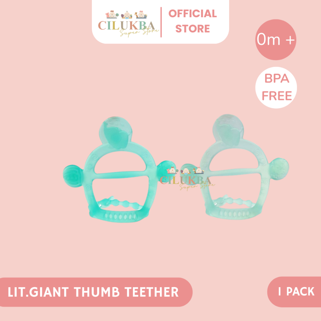 LITTLE GIANT SILICONE THUMB TEETHER | GIGITAN BAYI | GIGITAN BAYI LEMBUT | SILICONE | MAINAN BAYI