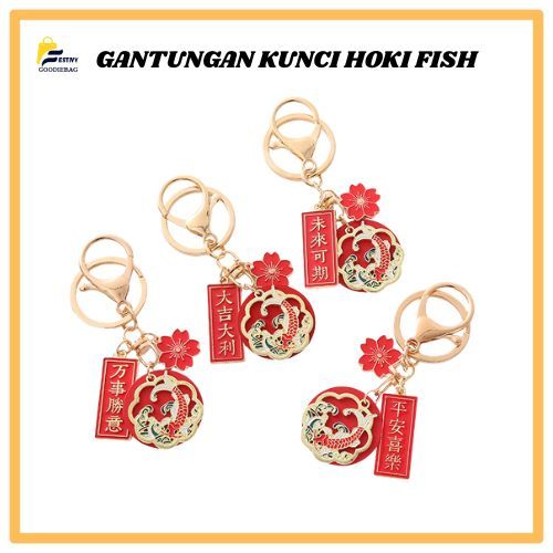 FG Gantungan Kunci Hoki Fish / Gantungan Kunci Keberuntungan / Keychain Souvenir / Keychain Naga dan