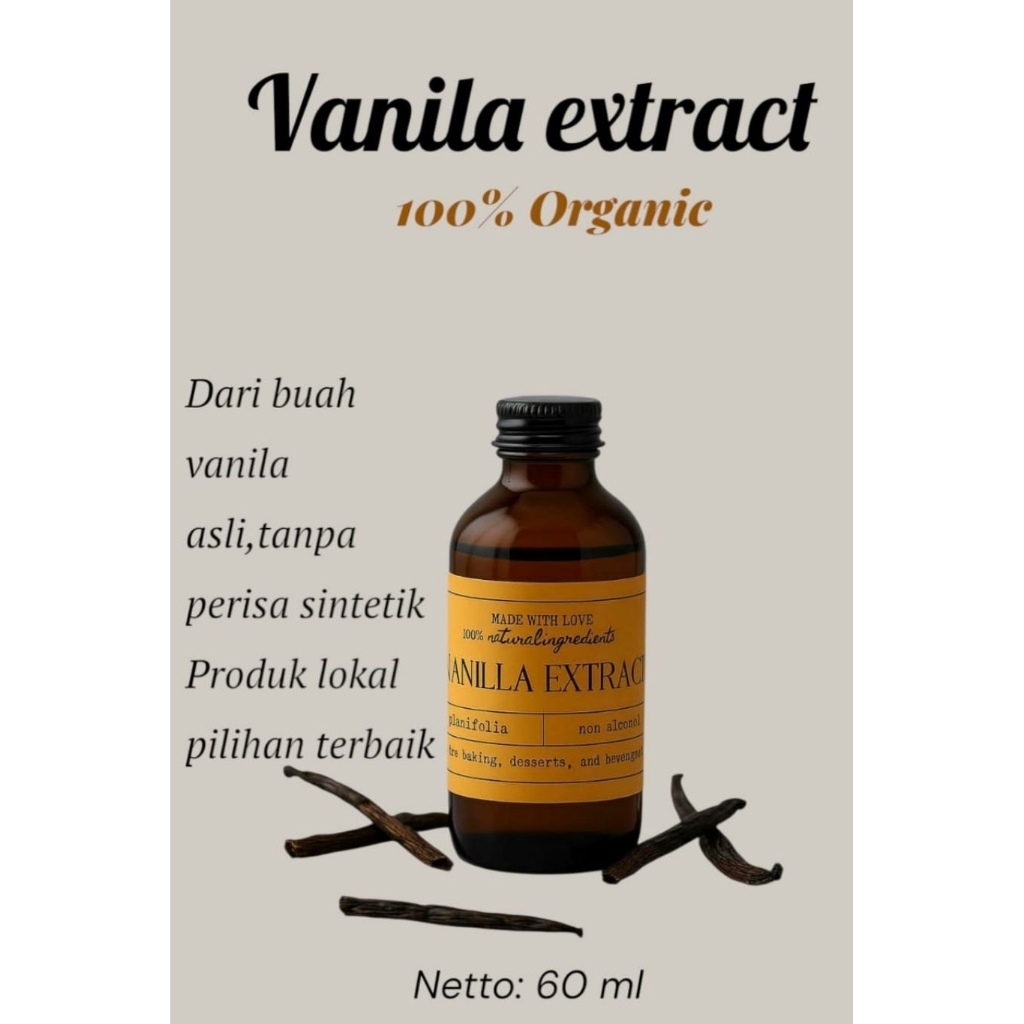 

vanilla extract 60-120 ml (halal)100% Organik homemade