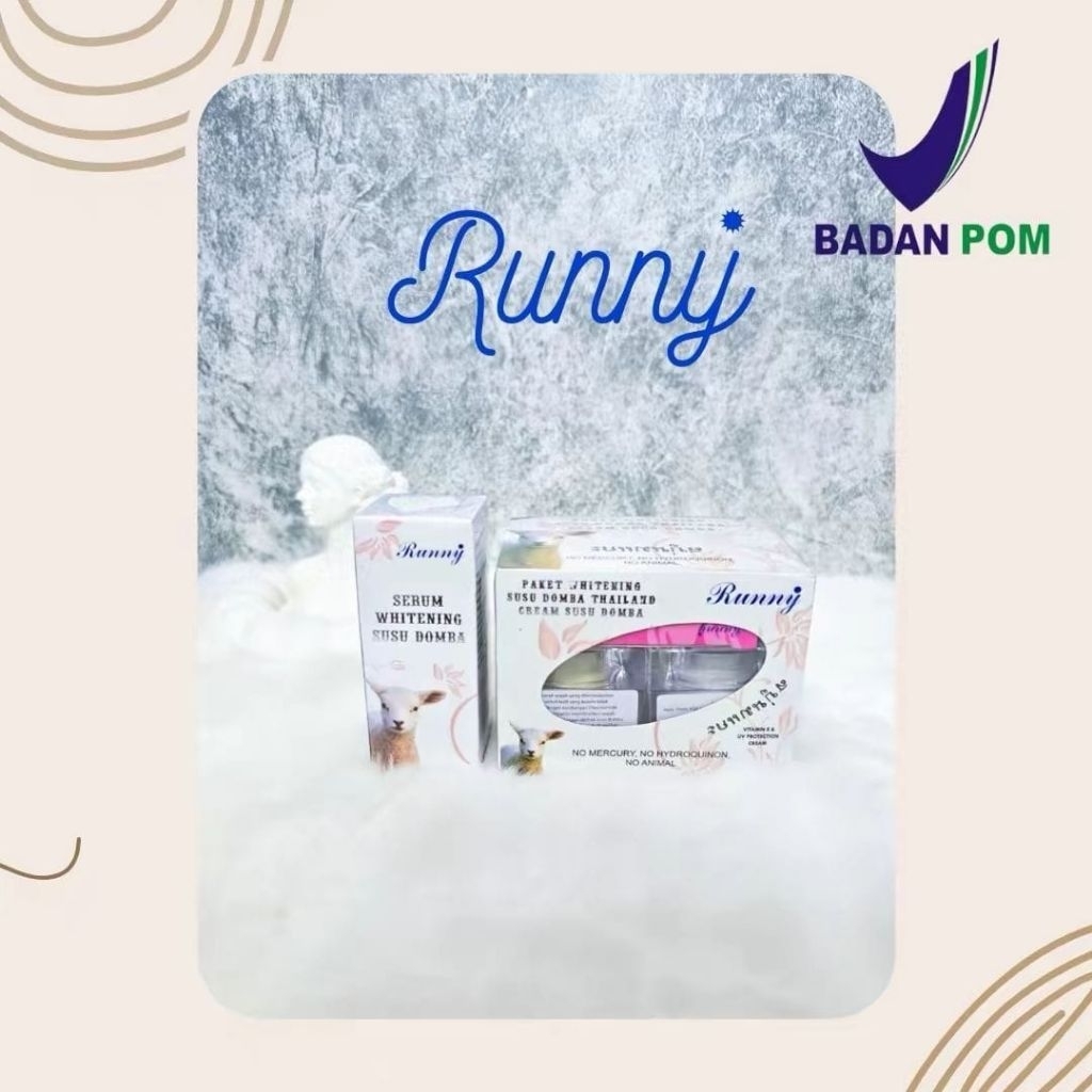 Paket Putih Whitening  Cream Susu Domba + Whitening Serum Susu Domba by Runny BPOM