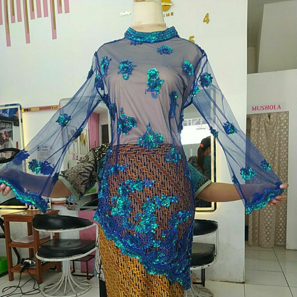navy kebaya full payet