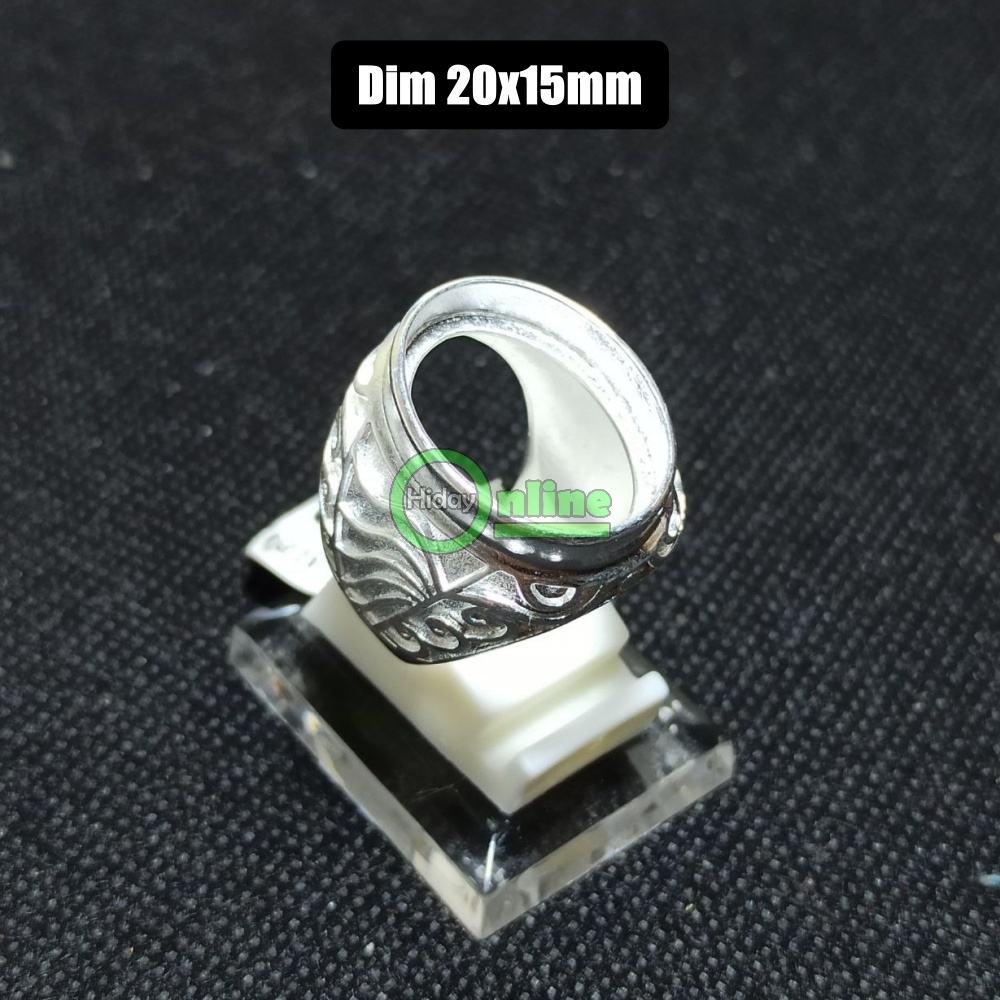 EMBAN RING CINCIN ALPAKA TANAM PUTIH HONGKONG