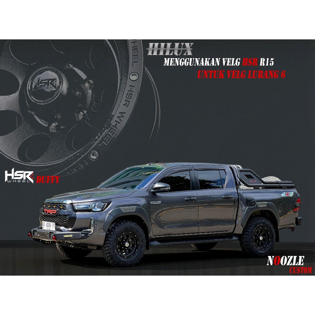 Velg Mobil Ring 15 Lubang 6 Terbaru Pelek offroad R15 Paket Ban MT Ring 15 Ukuran 31