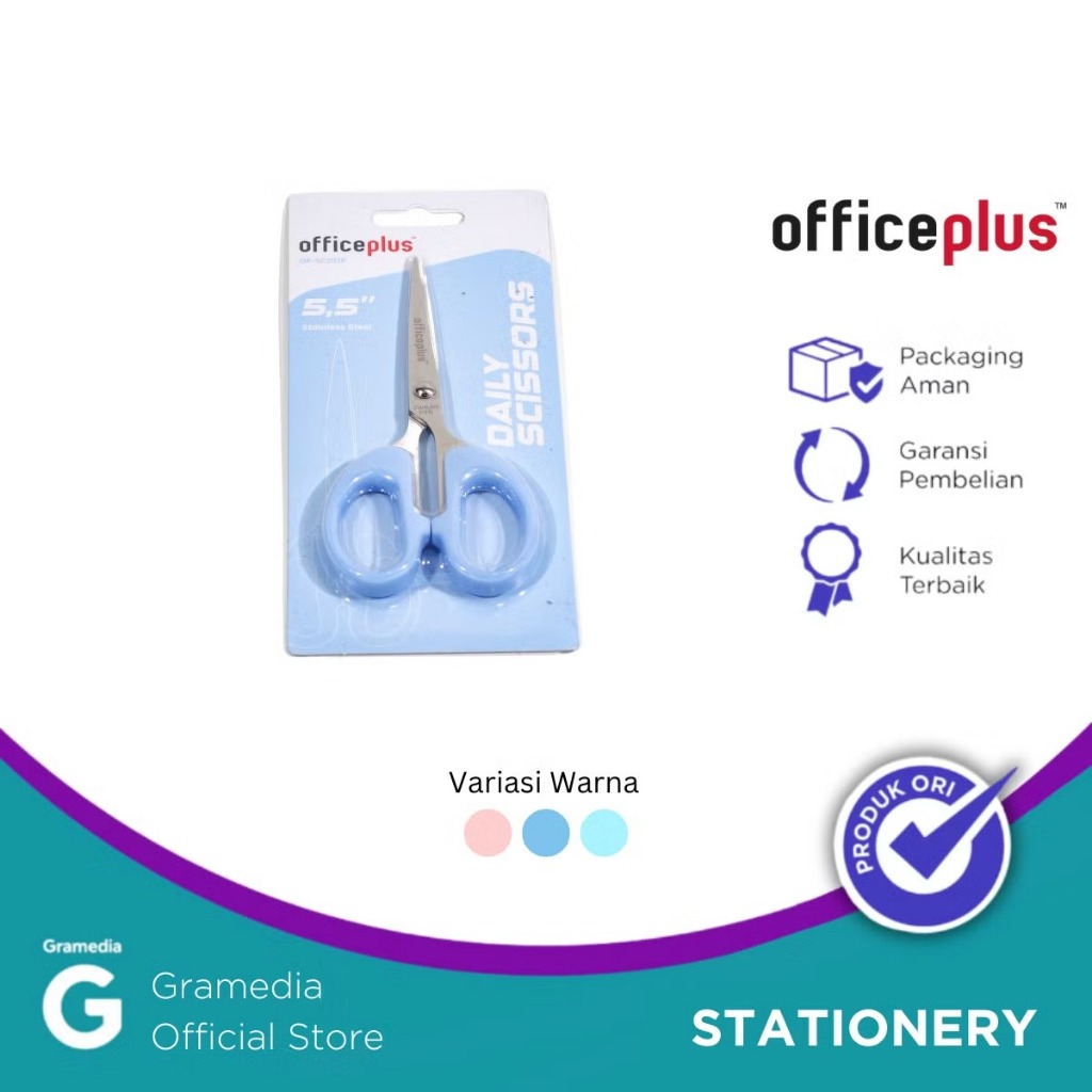 

Gramedia Karawaci - Gunting Office-P Daily Scissors Pastel Blue 5.5 Op-Sc202p