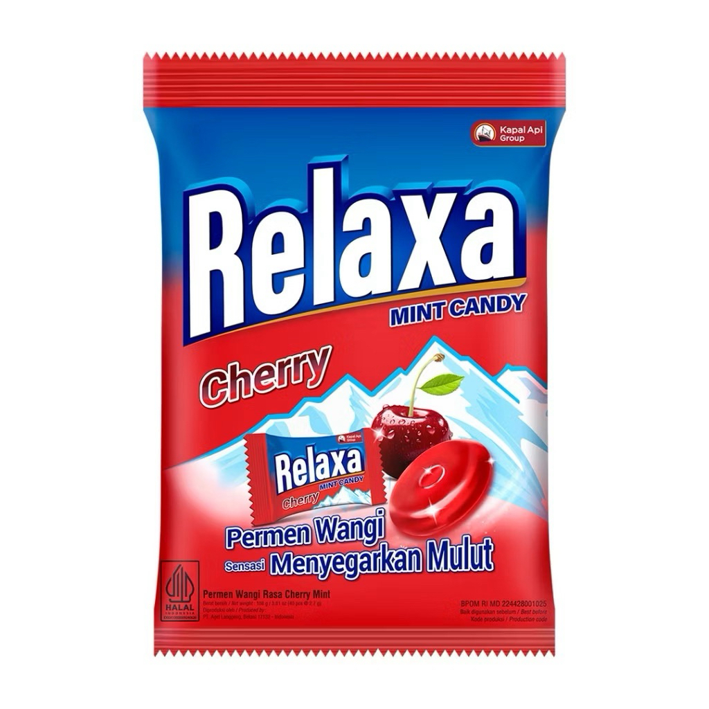 

Relaxa Permen Red Cherry Mint Bag 40 x 2,5 gr