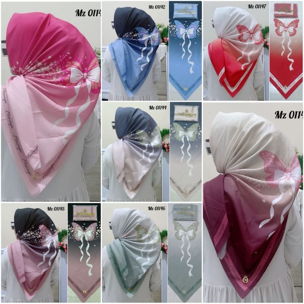 JILBAB SEGIEMPAT MEIZAYA MOTIF PITA KUPU BY MEIZAYA