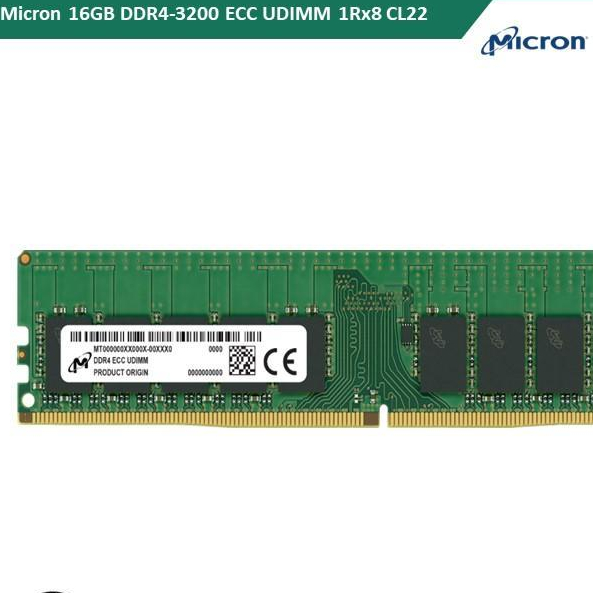 Ram Sever Crucial Micron 32GB 16GB DDR4-3200 ECC UDIMM - Ram Server ECC DDR4 3200Mhz