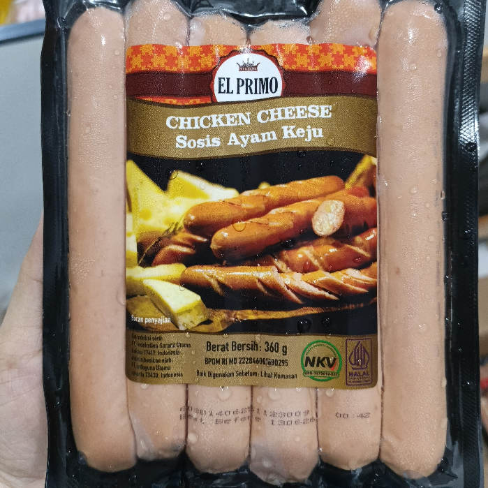 

el primo chicken cheese sausage 360gr /sosis ayam keju el primo