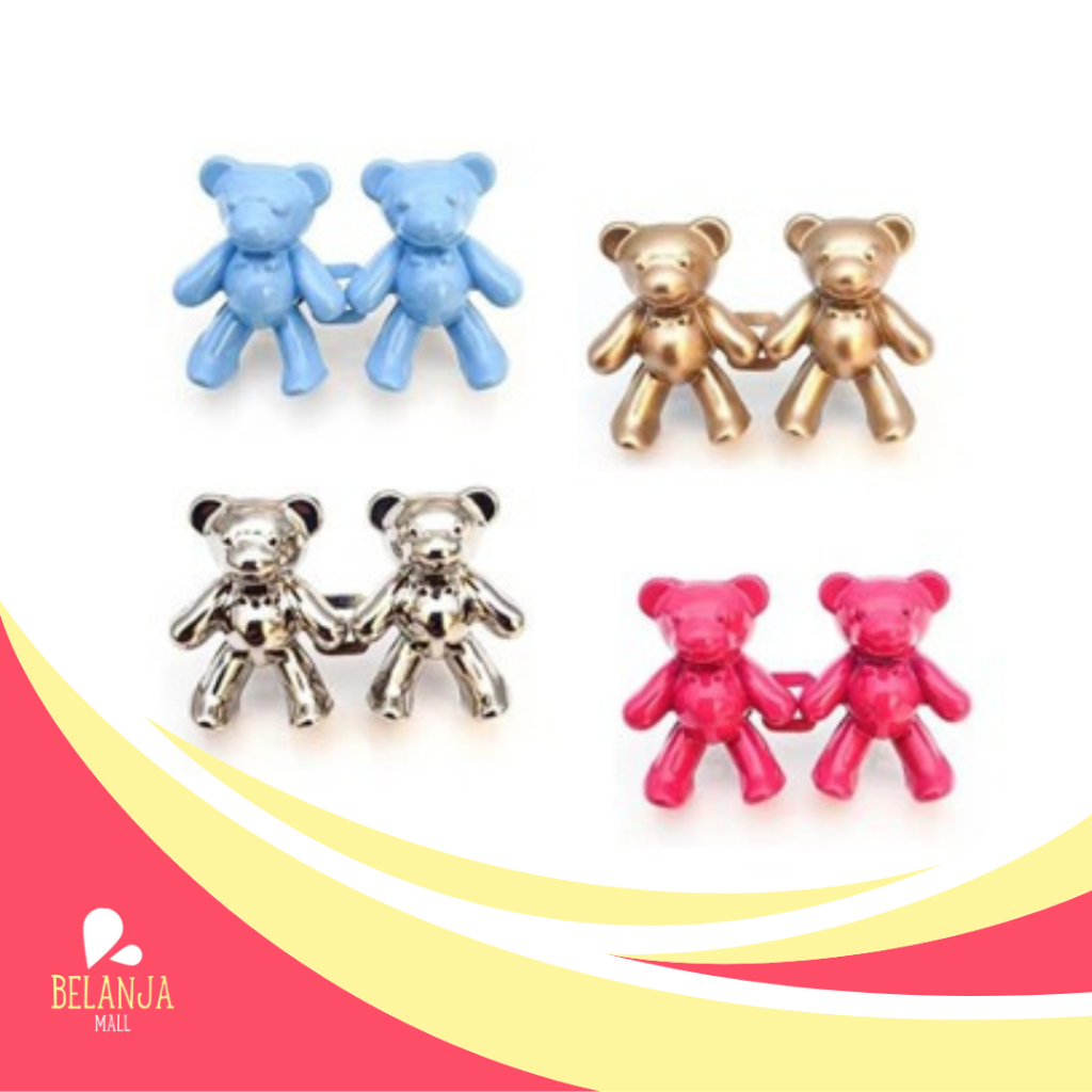 belanjamall kancing jeans bentuk beruang Bahan Metal Dapat Dilepas Kancing Jeans Metal Bebas Jahit 2