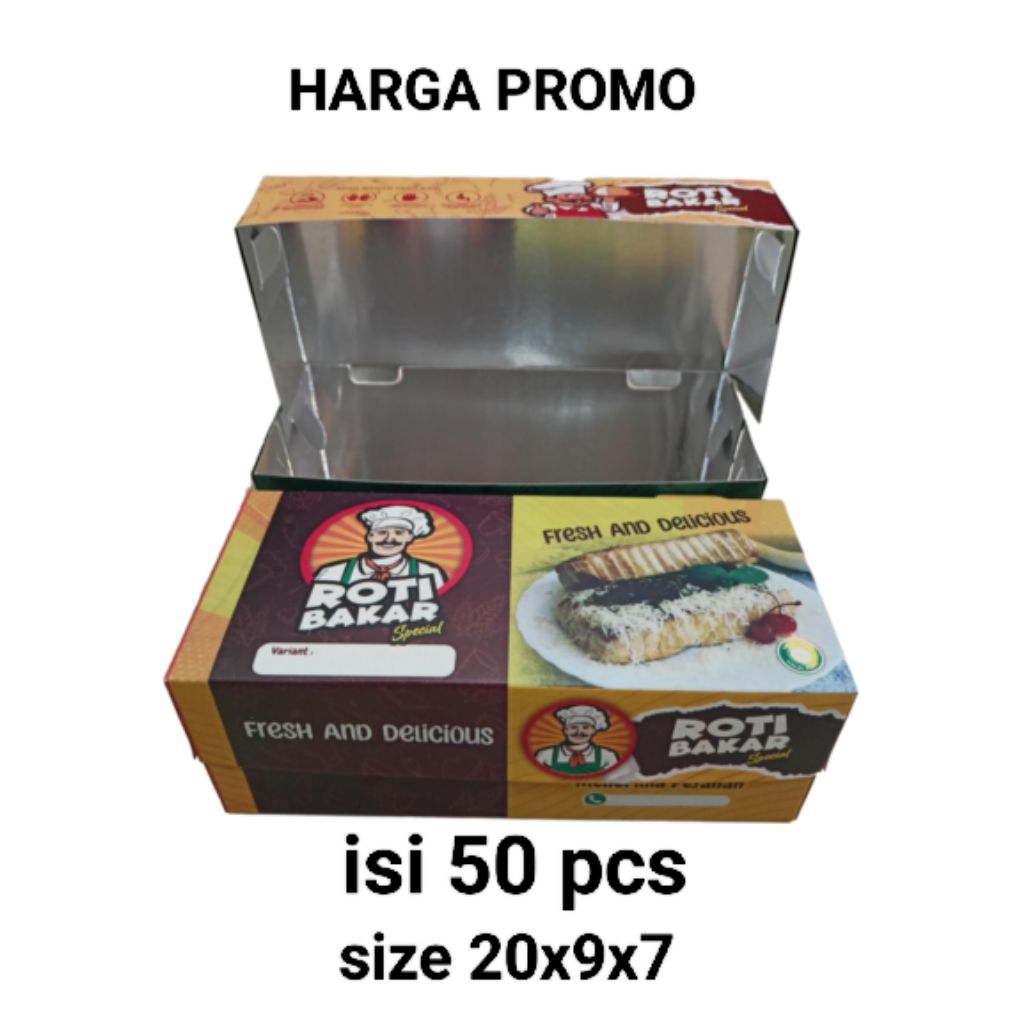 

Dus Roti Bakar bandung / kotak roti bakar bandung / kemasan roti bakar