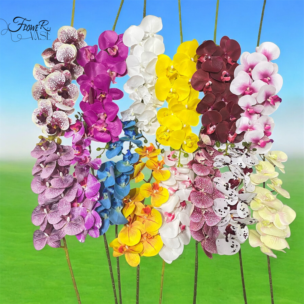 Bunga Anggrek Latex Artificial Palsu Import Premium Hiasan Rumah Orchid Cymbidium Flower Termurah