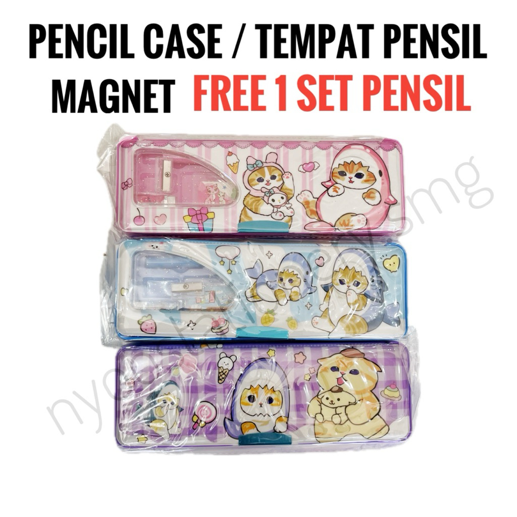 

PENCIL CASE TEMPAT PENSIL MAGNET FREE 1 SET PENSIL