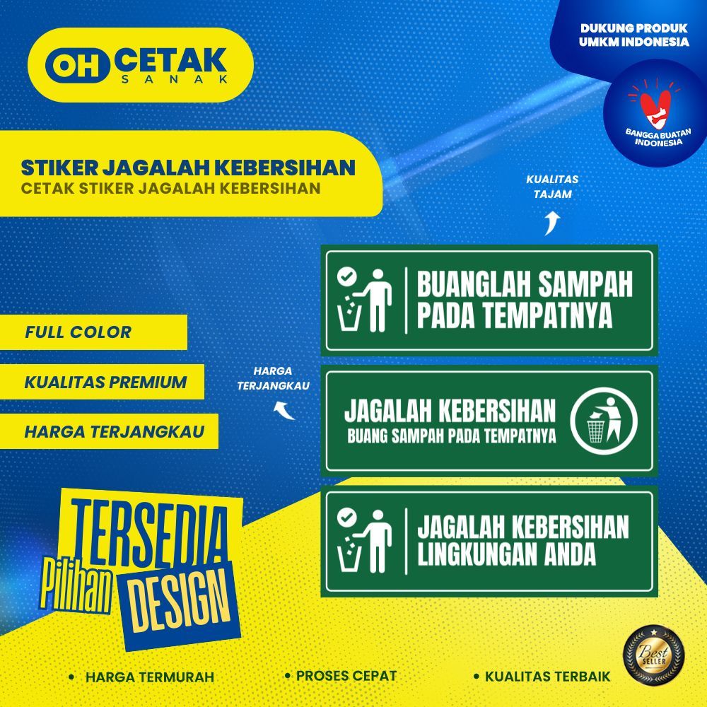 

Stiker Buang Sampah / Akrilik Tanda Peringatan / Papan Edukasi Kebersihan Murah