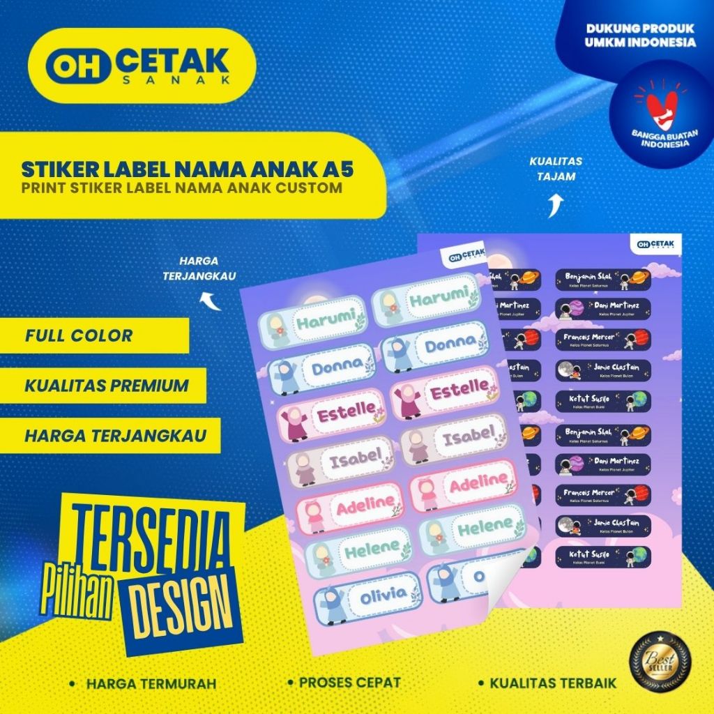 

Label Nama Anak Custom uk A5 / Stiker Nama Karakter Lucu / Sticker Sekolah Anak Murah