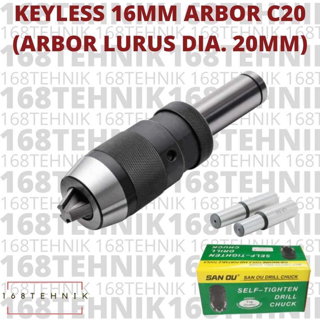 KEPALA BOR KEYLESS 1-16MM ARBOR DIAMETER 20MM / KEPALA BOR 16MM ARBOR DIAMETER 20MM KYLESS DRILL CHU