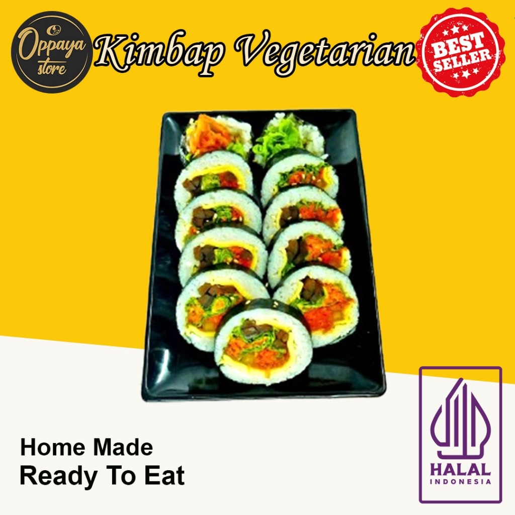 

Kimbab Vegetarian Vege Vegan Vegie10-11 Pcs Sushi Korea Enak Halal