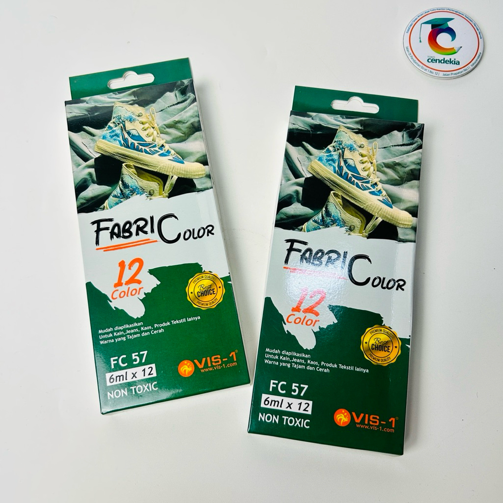 

Cat Kain Textile Fabric Color VIS-1 6ml x 12 warna FC 57