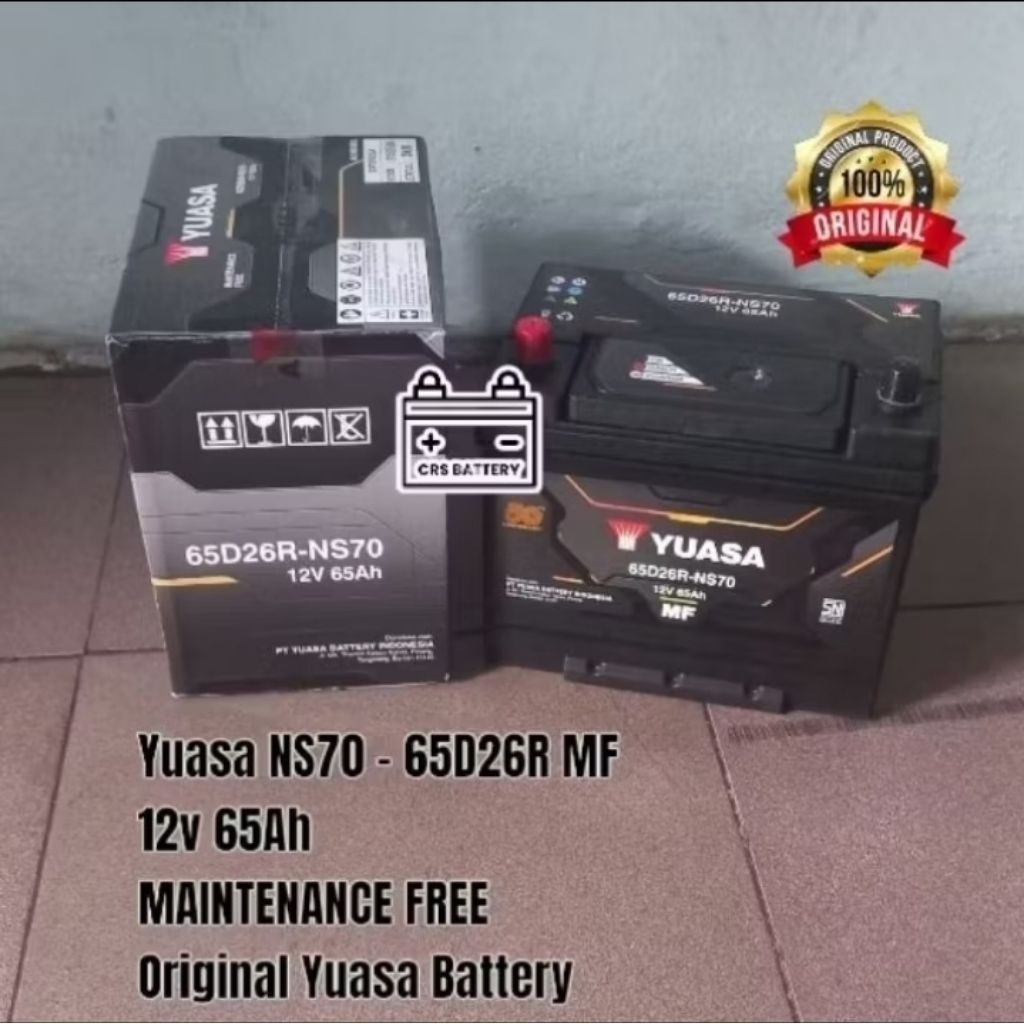 Aki Accu Mobil Yuasa NS70 65D26R MF 12v 65Ah Aki Kering Original Yuasa