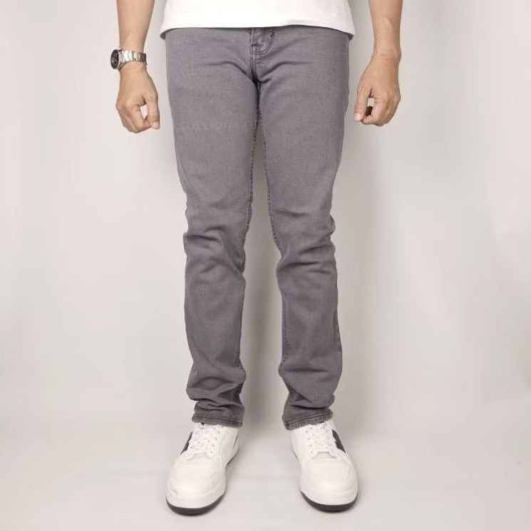 NORTH UP DENIM - Celana Panjang Denim Jeans Pria Grey Abu Sllimfit Strech