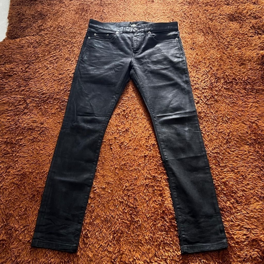 Saint Laurent Wax Denim Jeans Pants Celana